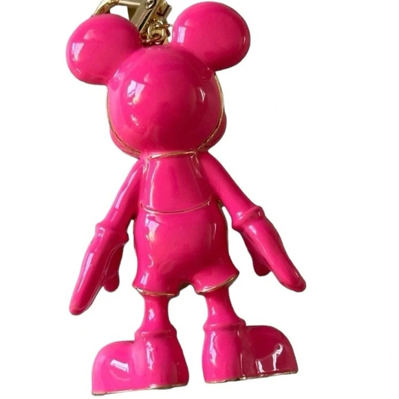 DISNEY X BAUBLEBAR Barbie Bubblegum Pink Mickey Mouse Keychain Bag Charm NEW NWT - Picture 7 of 16